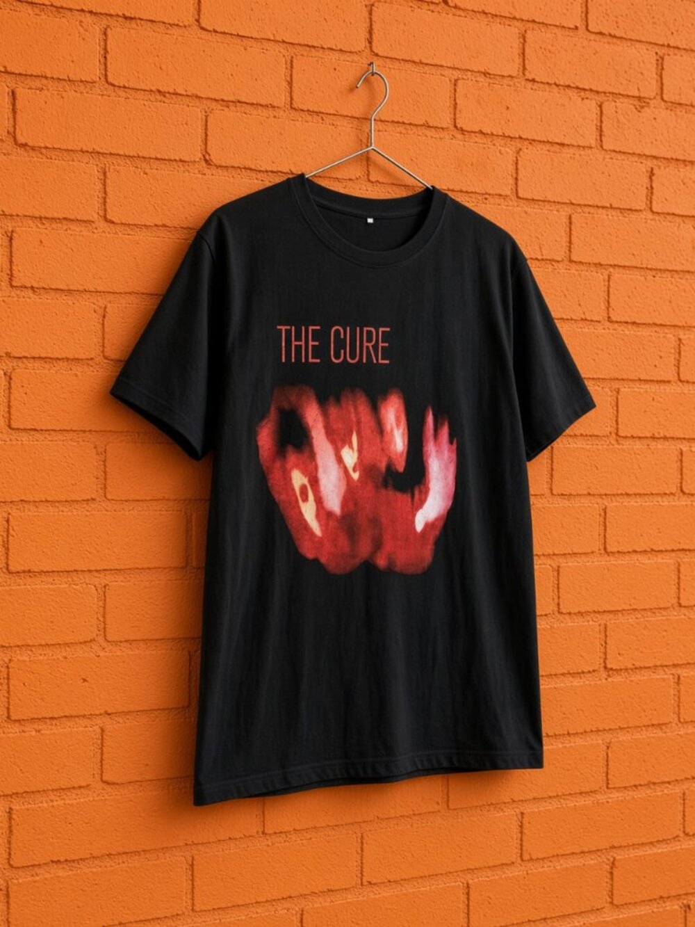 The Cure Red Blur Album Art Graphic Tee Black Post Punk Band T-Shirt